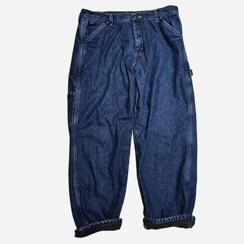 vintage workwear indie fleece lined carpenter jeans